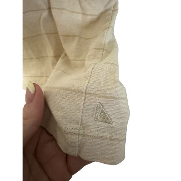 UnTuckit Multistripe Short-Sleeve Henley In Cream/Beige Striped Size Large - Picture 6 of 9